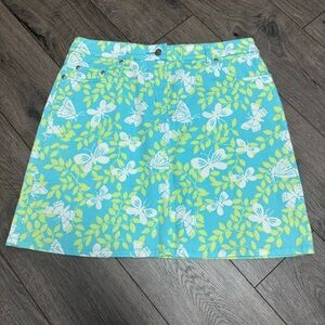 Floral blue Lilly Pulitzer mini skirt size 8